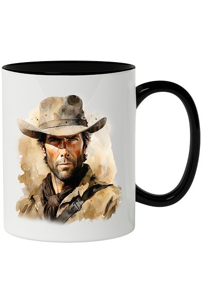 StoryGift Romania Clint Eastwood Mug, Famous Actor, Action Movies, Multicolor 330 ml, Wax, With ,STG
