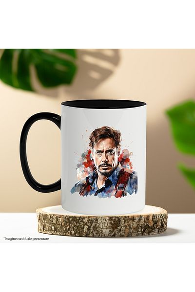 StoryGift Romania Mug With Robert Downey Jr, Actor, Celebrity, Hollywood, Multicolor 330 ml, Wax, With ,STG