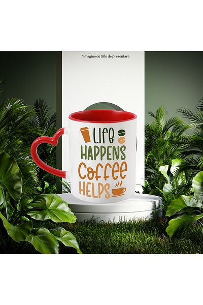 StoryGift Romania Mug for coffee lovers who find it helps them with Heart Handle, With ,STG
