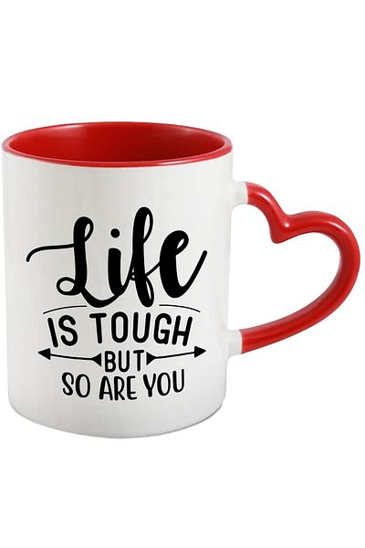 StoryGift Romania Mug with the message "Life is tough, but so are you" - life is tough, but so are you, With ,STG.