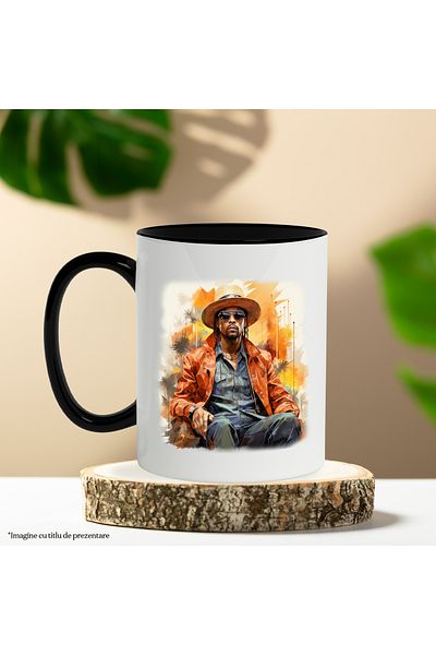 StoryGift Romania Mug With Jamie Foxx, Actor, Celebrity, Film, Hollywood, Multicolor 330 ml, Wax, With
