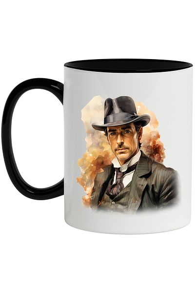 StoryGift Romania Mug With Sherlock Holmes, TV Series, Famous Character, Multicolor 330 ml, Ceramic, With ,STG