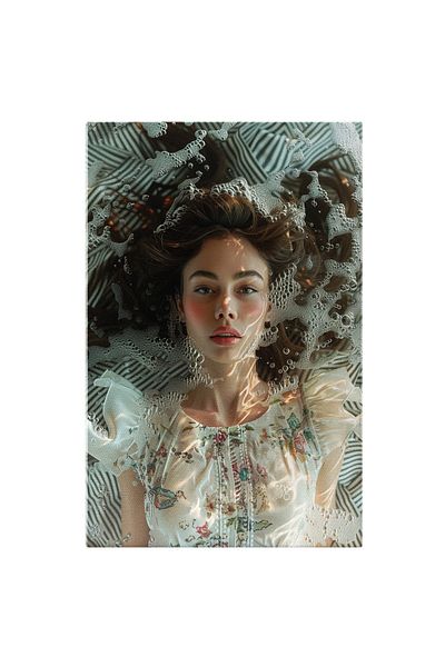 StoryGift Romania Tablou Canvas: Portretul Fermecător Al Unei Femei Învăluite De Apă- Frumusețe Naturală Pictura