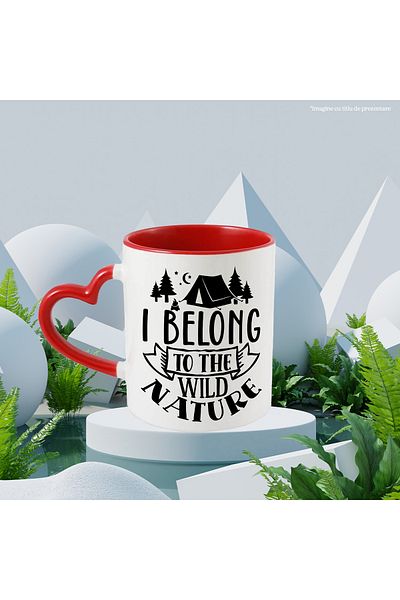 StoryGift Romania Mug with fir trees and a tent for those who belong to the wild nature with Handle I, With, STG.