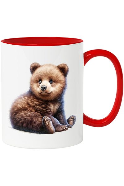 StoryGift Romania Mug with a surprised bear cub | illustration | curiosity | brown bear | animal, With,STG