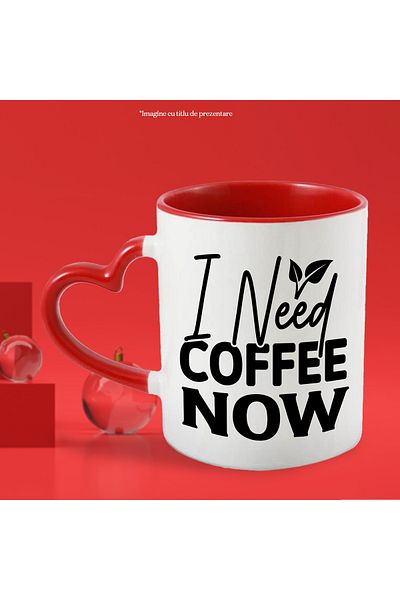 StoryGift Romania Mug for those who need coffee with a message in English with a Red Heart Handle, with ,STG