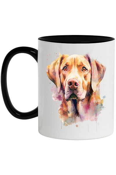 StoryGift Romania Puppy Head Mug, Labrador, Watercolor, Pet, Multicolor 330 m, With ,STG