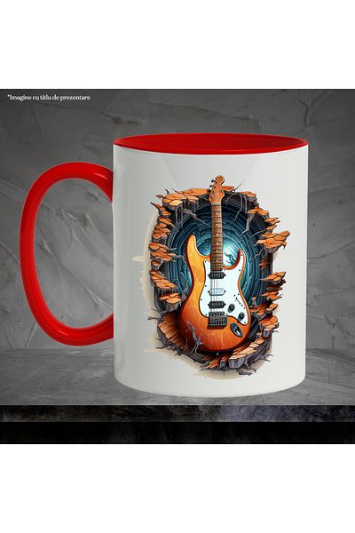 StoryGift Romania Electric Guitar Mug, Wall, Rocks, Stones, Roots, Music, Multicolor 330, With ,STG