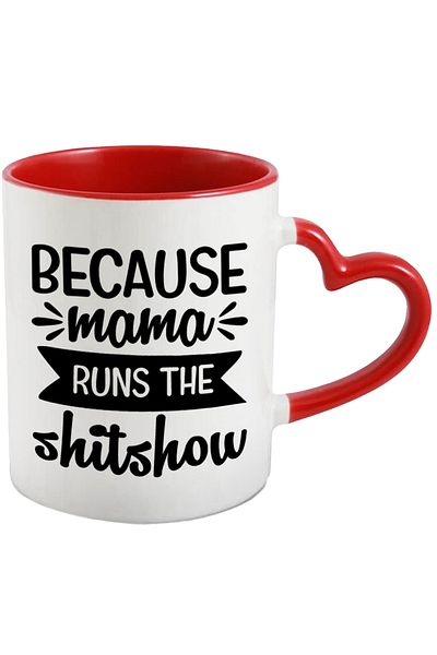 StoryGift Romania Mug with the message "Because mom "runs" this crappy show" with Maner Inima, Cu,STG