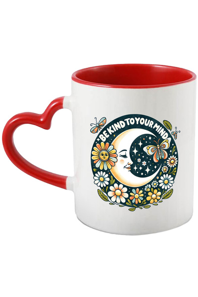 StoryGift Romania Cana cu mesajul "Be kind to your mind", stilul hippie, cult...