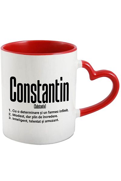 StoryGift Romania Mug With The Name Constantin, Determination, Modest, Intelligent, Funny, Personalize, With ,STG.