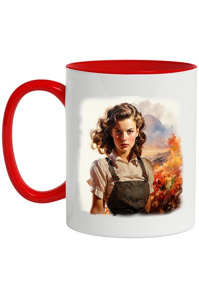 StoryGift Romania Mug With Michelle Monaghan, Actress, Movie Lovers, Multicolor 330 ml, Ceramics, With ,STG.