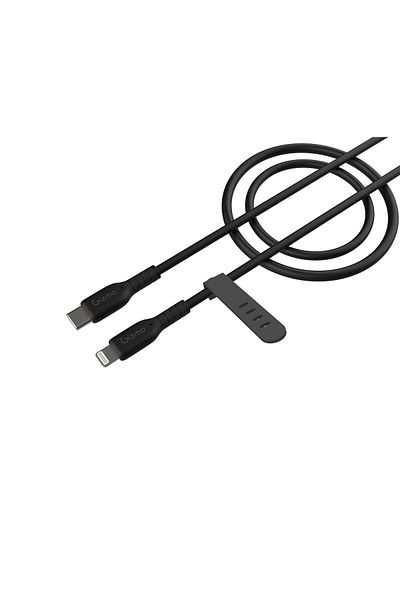 Gizmo Qizmo USB-C to Lightning Silicone Charging Cable Black