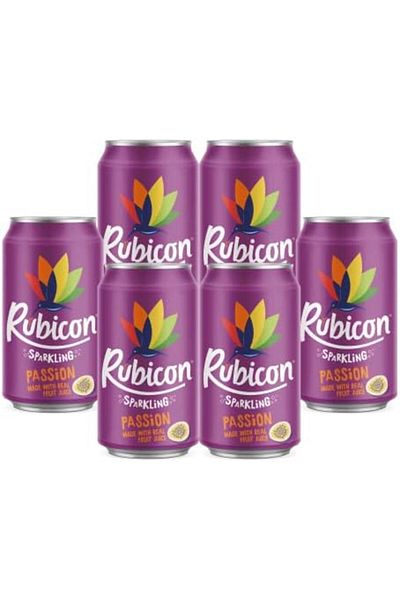 Rubicon Passion Sparkling Fruit Juice, 6 x 330 ml | Made with Real Fruit Juice | Pack of 6