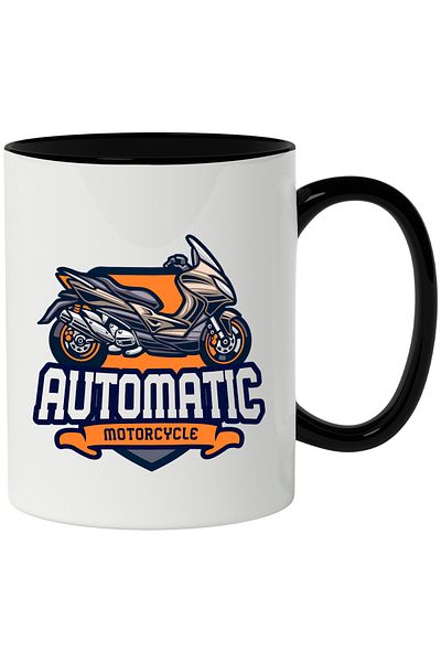 StoryGift Romania Automatic Motorcycle Message Mug, Ribbon, Emblem, Multicolor 330 ml, Ceramics, With ,STG