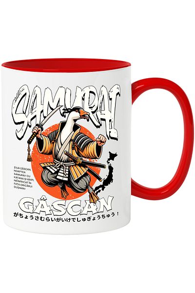 StoryGift Romania Mug Samurai Goose assassin duck ninja cartoon, 330ml, Ceramic with R Handle, With ,STG