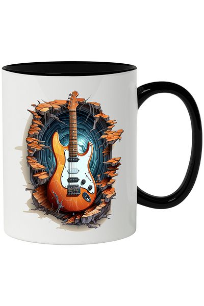 StoryGift Romania Electric Guitar Mug, Wall, Rocks, Stones, Roots, Music, Multicolor 330, With ,STG