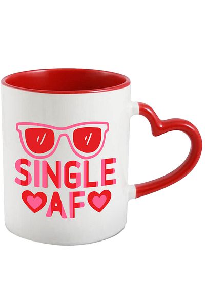 StoryGift Romania Heart mug for single people - sunglasses with Heart Handle R, Cu, STG.