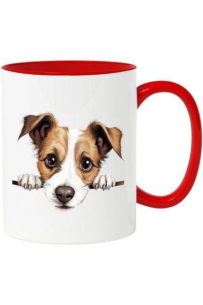 StoryGift Romania Mug with a little disappointed puppy | illustration | for animal lovers | , With ,STG