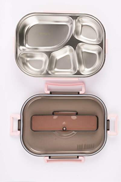 Cocobee صندوق غداء بيضاوي للأطفال - مادة غير سامة، آمنة غذائياً (للبنات) - وردي