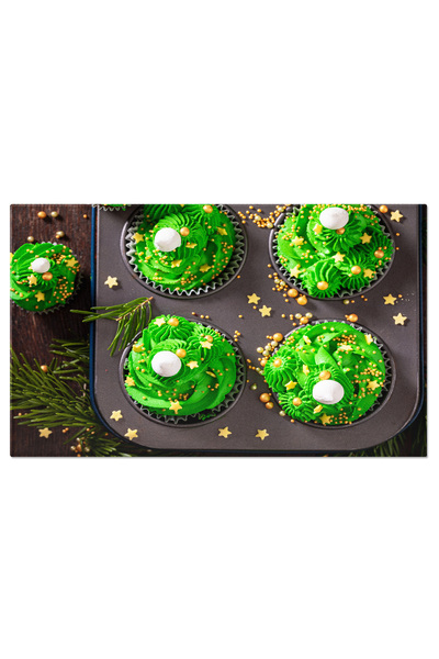 StoryGift Romania Tablou Canvas Cupcakeuri Verzi Facute In Casa Cu Crema Verz...