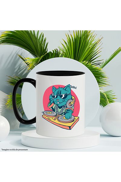 StoryGift Romania Cat Mug, Fish, Earrings, Headphones, DJ, Chain, Sunglasses, Multicolor 33, With ,STG