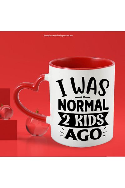 StoryGift Romania Mug for a mother who was normal "2 kids now" - comical English message with M, Cu, STG