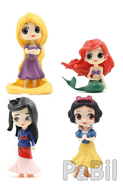 PaBil Rapunzel Pamuk Mulan Küçük Deniz Kızı Prenses figür Set Hediyelik Oyuncak
