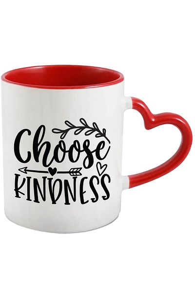 StoryGift Romania Mug with hearts and the message in English "Choose kindness" - choose kindness with M, Cu, STG