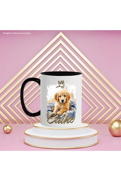 StoryGift Romania Mug With Message Dog, Puppy, Labrador, Blanket, Crown, Multicolor 330 ml,, With ,STG.