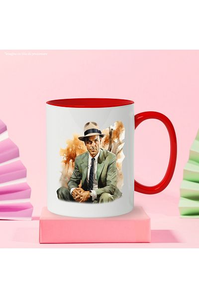 StoryGift Romania Mug With Frank Sinatra, Singer, Artist, Celebrity, Hat, Multicolor 330 ml, Sky, With, STG