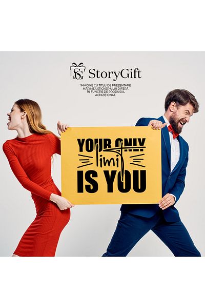 StoryGift Romania Sticker Exterior cu text motivational in limba engleza "Your only limit is you" - singura