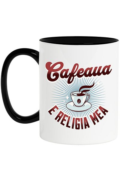 StoryGift Romania Coffee is My Religion Mug energy coffee cup, 330ml, Ceramic with Handle Ne, With, STG