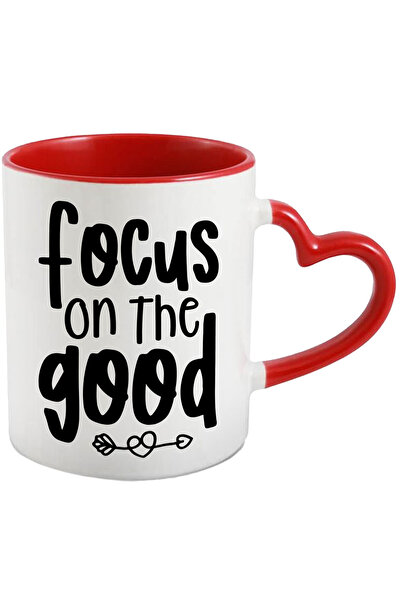 StoryGift Romania Cana cu inimioara si textul "Focus on the good" - focuseaza...