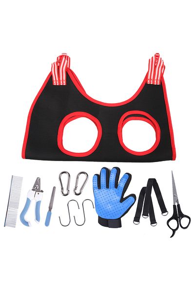 fulina 12-piece pet grooming hammock set for nail trimming,including nail clippers/trimmers,nail file,comb