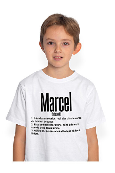 StoryGift Romania Tricou Copii Baieti Cu Numele Marcel, Cu Mesaj Amuzant, Cur...