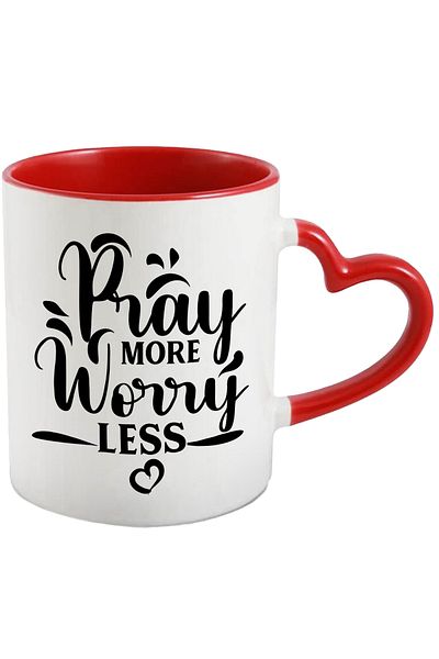 StoryGift Romania Mug with a message that encourages you to pray more and worry less, With,STG.
