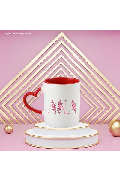StoryGift Romania Mug With Name Ana, Floral, Colorful, Creative, Beautiful, Unique, 330ml, Ceramic with, With, STG