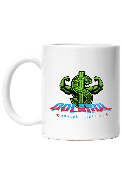 StoryGift Romania Cana Simbol Dolar Cu Brate Puternice Investitie Sigura, 330...