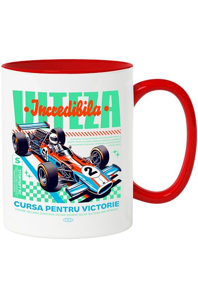 StoryGift Romania Formula 1 Car Mug - Incredible Speed ​​- Race For Victory, 330ml, Ceramic, With,STG