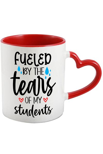 StoryGift Romania Mug for teachers who are fueled by the tears of their students with Handle I, With, STG