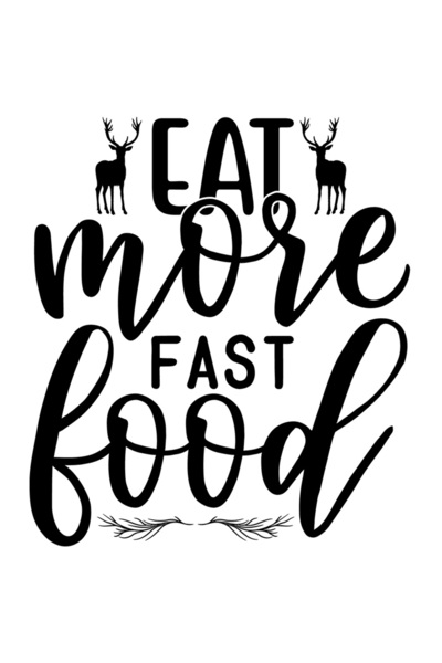 StoryGift Romania Sticker Exterior Cu 2 Cerbi Si Textul "eat More Fast Food" ...