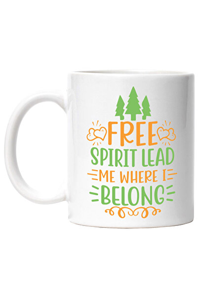 StoryGift Romania Cana cu brazi si inimioare cu mesajul "Free spirit, lead me...