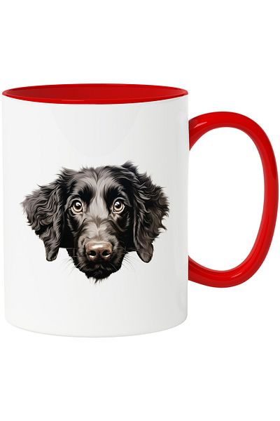 StoryGift Romania Mug with a slightly disappointed black dog | illustration | for dog lovers, With,STG