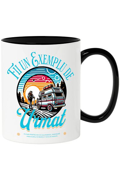 StoryGift Romania Be a Role Model Mug - Hiking, Caravan Travel, 330ml, Ceramic with, With, STG
