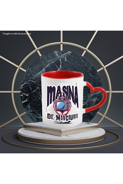 StoryGift Romania Mug _television Digital Lie Machine, 330ml, Ceramic with Heart Handle Ro, With,STG.