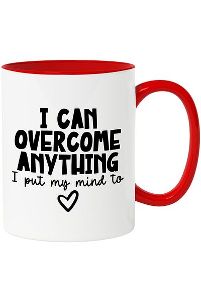 StoryGift Romania Mug for those who can overcome anything they set their mind to with Red Handle, Red Handle S,STG