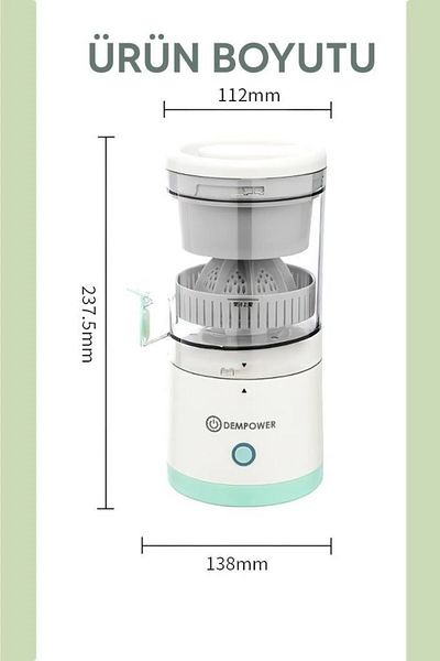 DEMPOWER 🍊 Wireless Vegetable Fruit Juicer