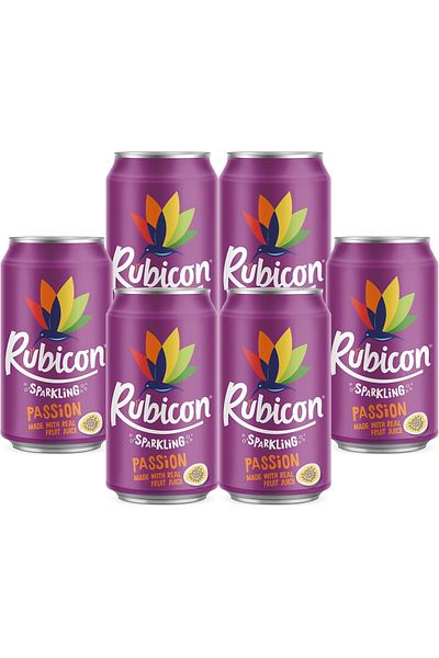 Rubicon Passion Sparkling Fruit Juice, 6 x 330 ml | Made with Real Fruit Juice | Pack of 6