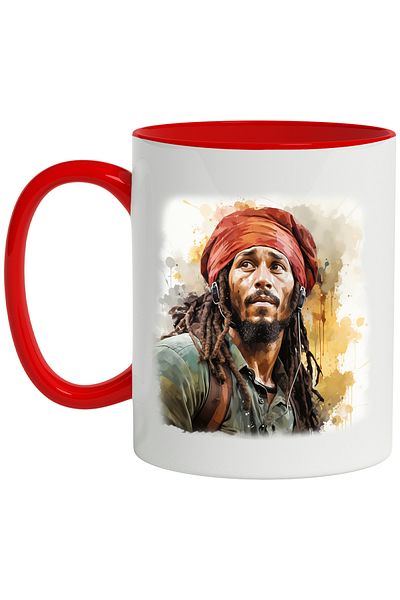 StoryGift Romania Mug With Bob Marley, Artist, Celebrity, Singer, Multicolor 330 ml, Ceramic c, With ,STG